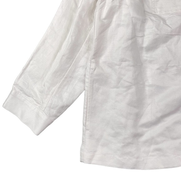 J Jill Jacket Womens XL Utility Field Camp Chore Linen Rayon Button Front Pocket - Picture 3 of 10